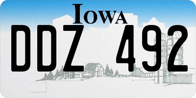 IA license plate DDZ492