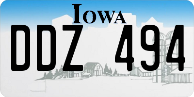 IA license plate DDZ494