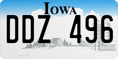 IA license plate DDZ496