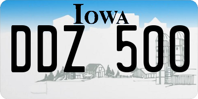 IA license plate DDZ500