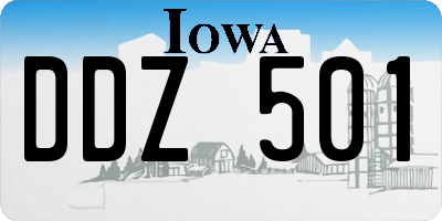 IA license plate DDZ501