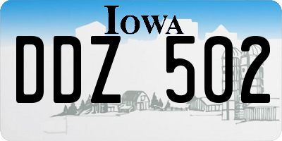 IA license plate DDZ502