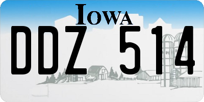 IA license plate DDZ514