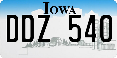 IA license plate DDZ540