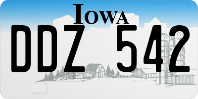IA license plate DDZ542