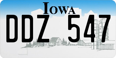 IA license plate DDZ547