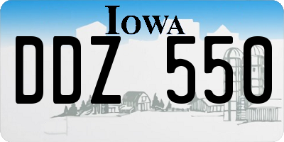 IA license plate DDZ550