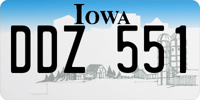 IA license plate DDZ551