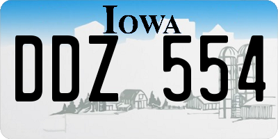 IA license plate DDZ554