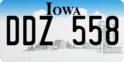 IA license plate DDZ558