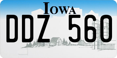 IA license plate DDZ560