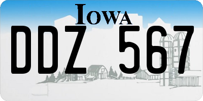 IA license plate DDZ567