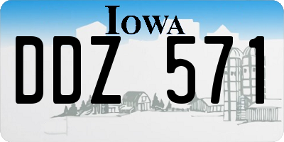 IA license plate DDZ571