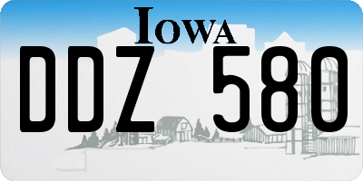 IA license plate DDZ580