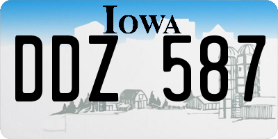 IA license plate DDZ587