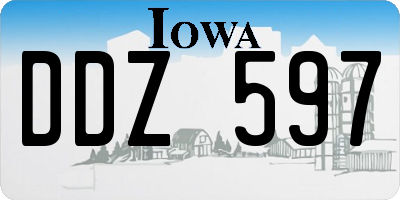 IA license plate DDZ597