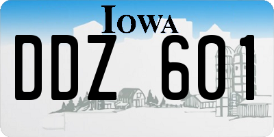 IA license plate DDZ601
