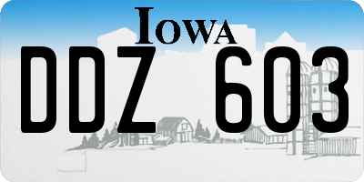 IA license plate DDZ603