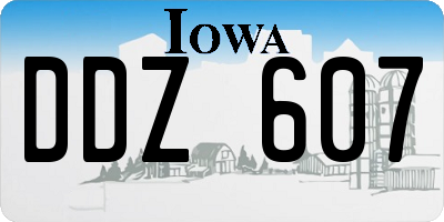 IA license plate DDZ607