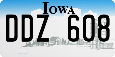 IA license plate DDZ608