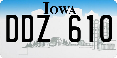 IA license plate DDZ610
