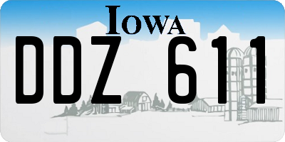 IA license plate DDZ611