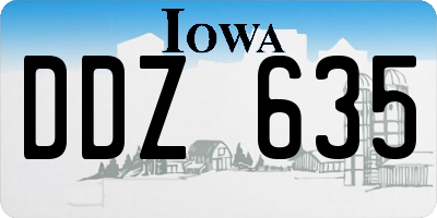 IA license plate DDZ635