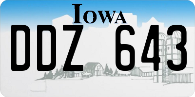 IA license plate DDZ643