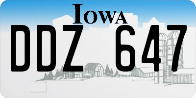 IA license plate DDZ647