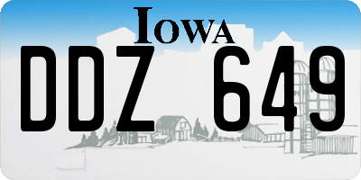 IA license plate DDZ649