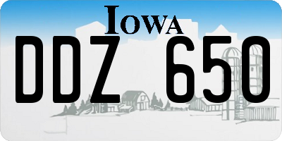 IA license plate DDZ650