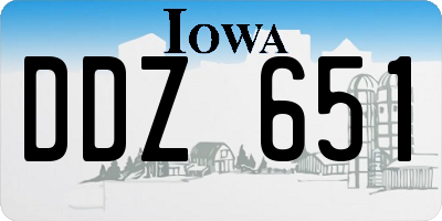 IA license plate DDZ651