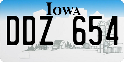 IA license plate DDZ654