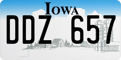 IA license plate DDZ657