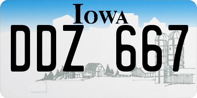 IA license plate DDZ667