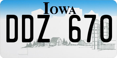 IA license plate DDZ670