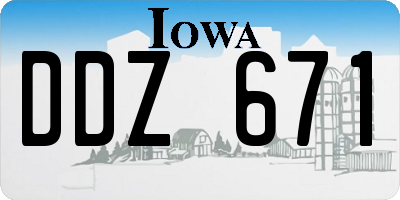 IA license plate DDZ671