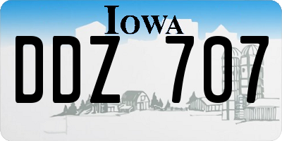 IA license plate DDZ707
