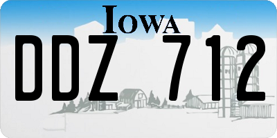 IA license plate DDZ712