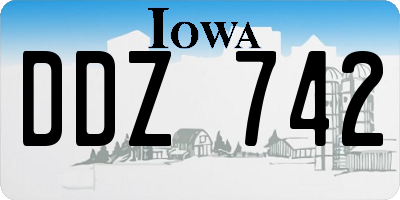 IA license plate DDZ742