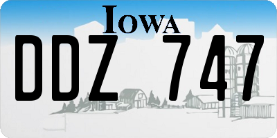 IA license plate DDZ747
