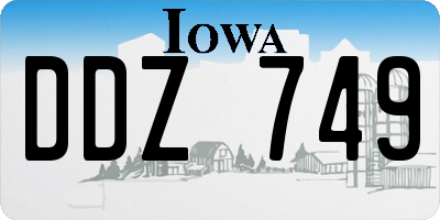 IA license plate DDZ749