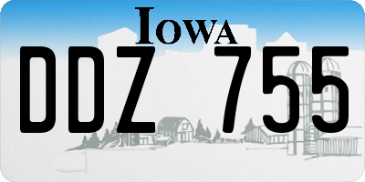 IA license plate DDZ755