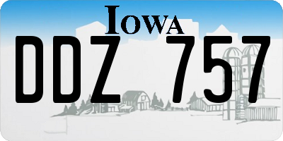 IA license plate DDZ757