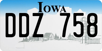 IA license plate DDZ758
