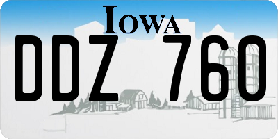 IA license plate DDZ760