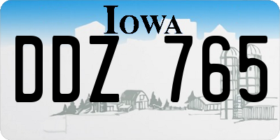 IA license plate DDZ765