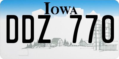 IA license plate DDZ770