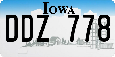 IA license plate DDZ778