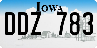 IA license plate DDZ783